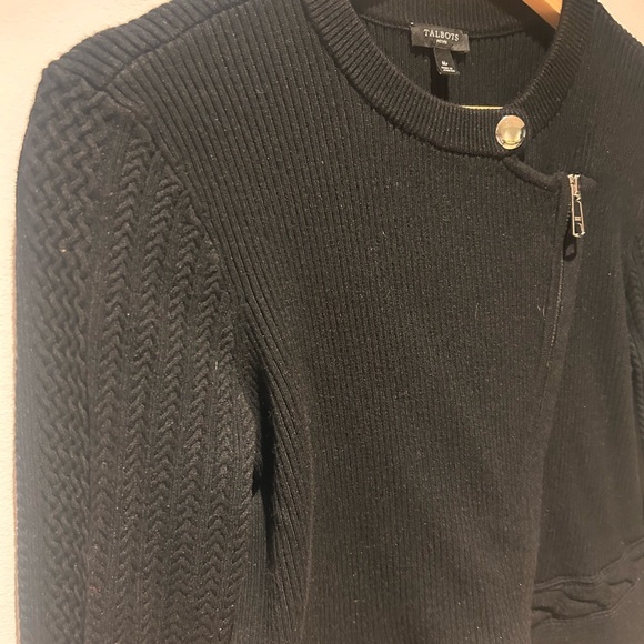 Talbots Black Ribbed Sweater - Picture 2 of 6